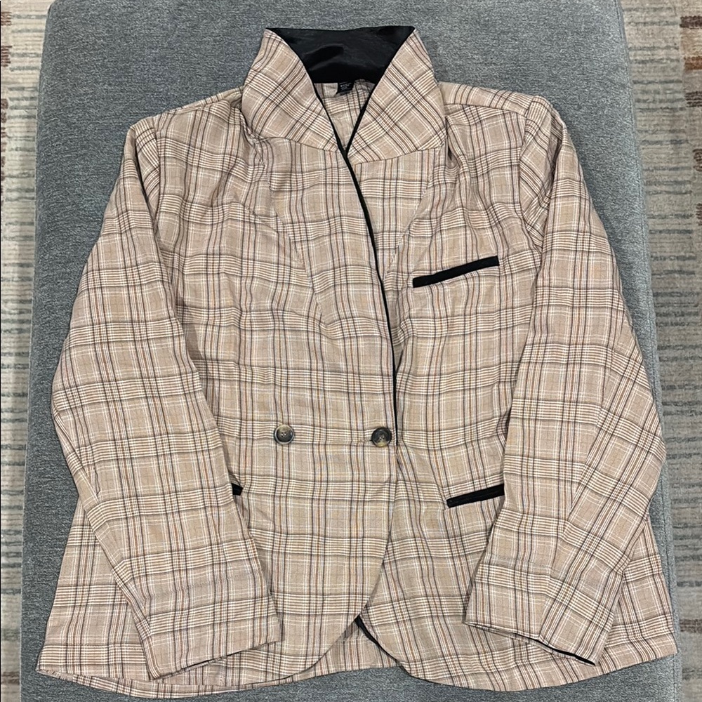 Plaid Women's Blazer Jacket